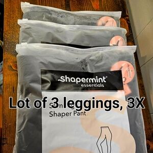 NEW LOT of 3 Shapermint leggings (black) 3X